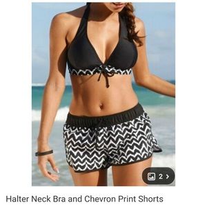 Black and white Chevron bikini